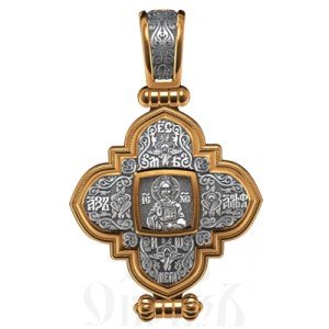 крест мощевик св. мученица софия, серебро 925 проба с золочением (арт. 05.035)