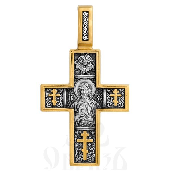 крест «господь вседержитель. св. мученик трифон», серебро 925 проба с золочением (арт. 101.087)