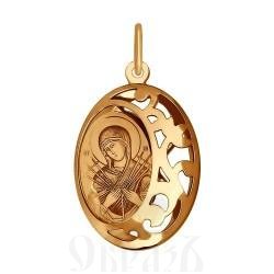 нательная икона божия матерь семистрельная (sokolov 104010), золото 585 проба красное